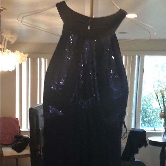 Long navy blue maxi dress - Picture 2 of 4